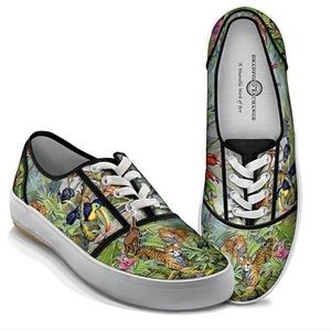 JUST IN Bradford Exchange tropical animal sneakers